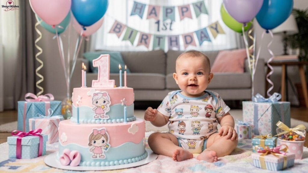 First Birthday Wishes for Baby Boy in English